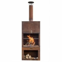 Offres 🥰 Nouvel Tube Cheminée Incl. Grille 70x41x229 Cm - Gril Au Charbon De Bois 🔥